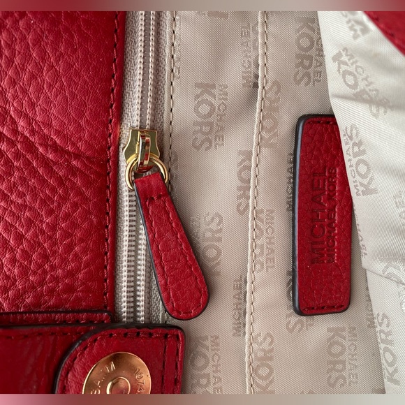 Michael Kors - Red Leather - With gold trim - Satchel / Shoulder Bag - Picture 4 of 6